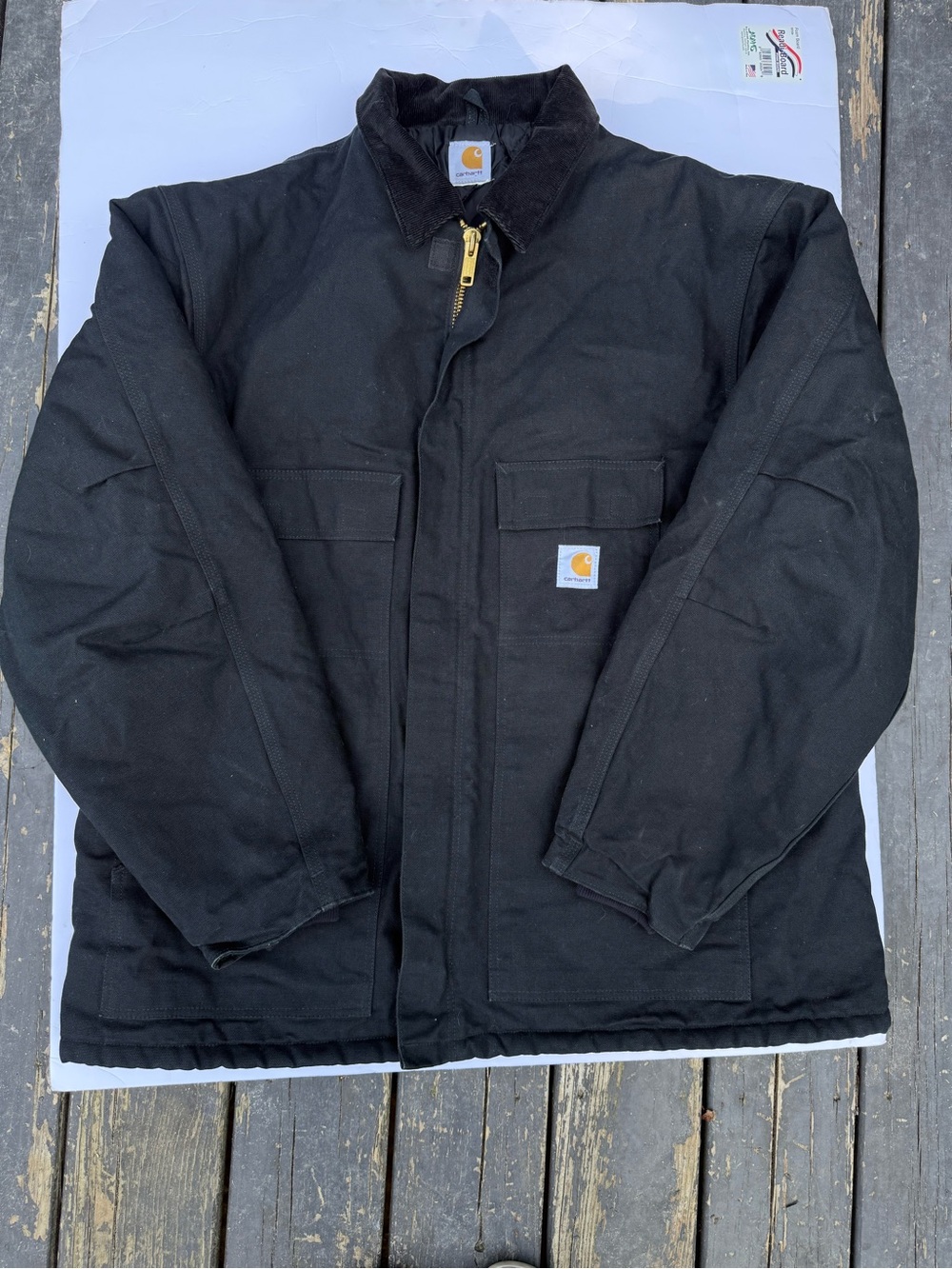 Carhartt Black Duck Work Jacket with Corduroy Collar